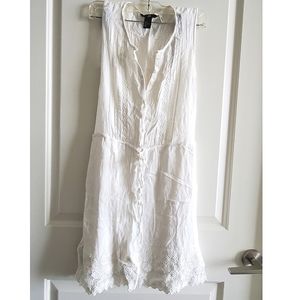 H&M white embroidered dress